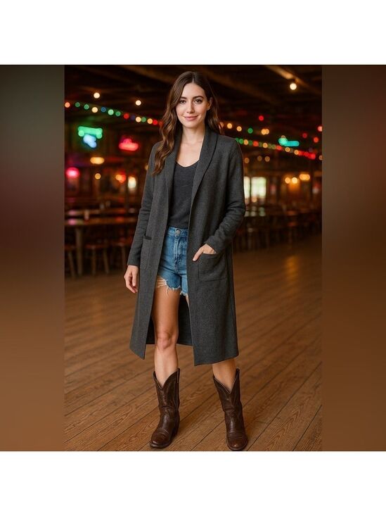Matty M Jackets & Blazers - NWOT Matty Long Tweed Duster Jacket Cardigan - Size Medium